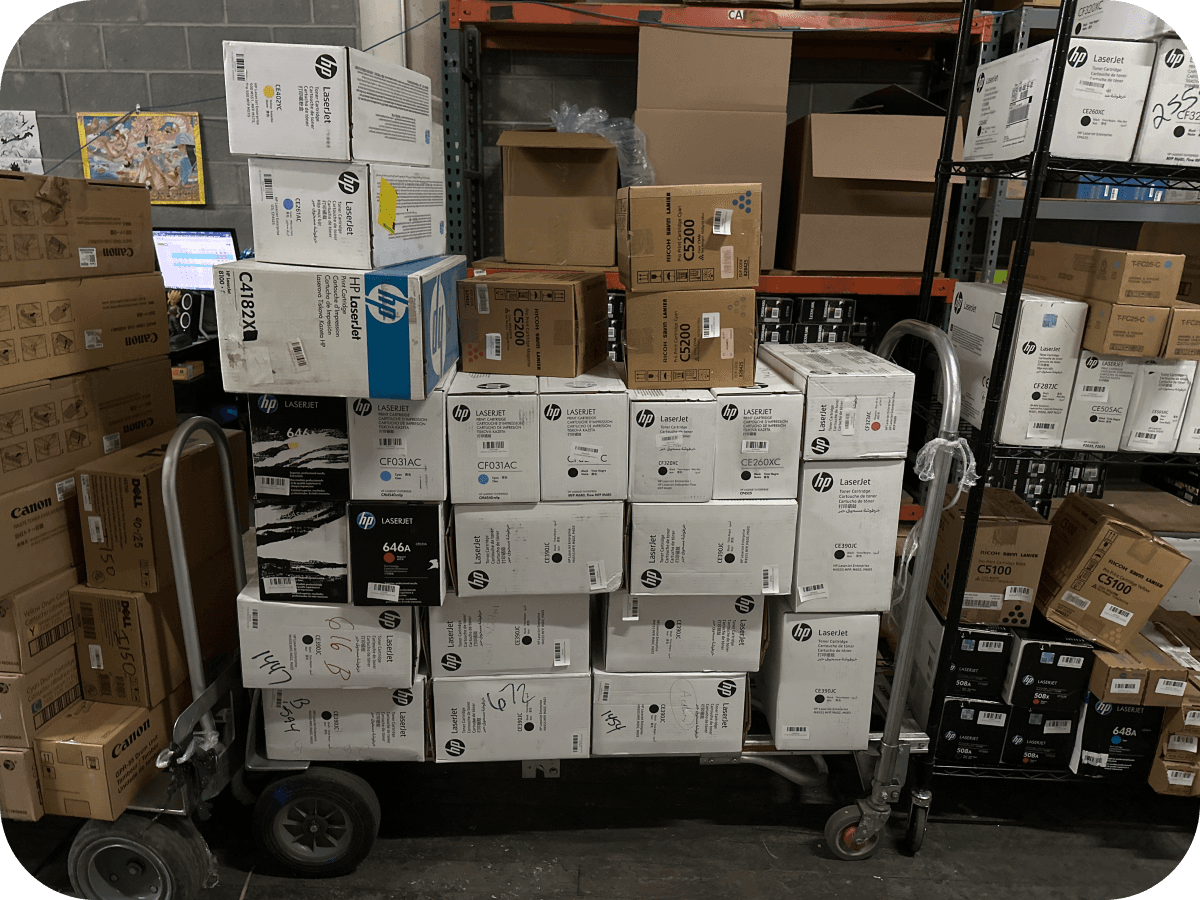 Sell toner cartridges online with organized inventory