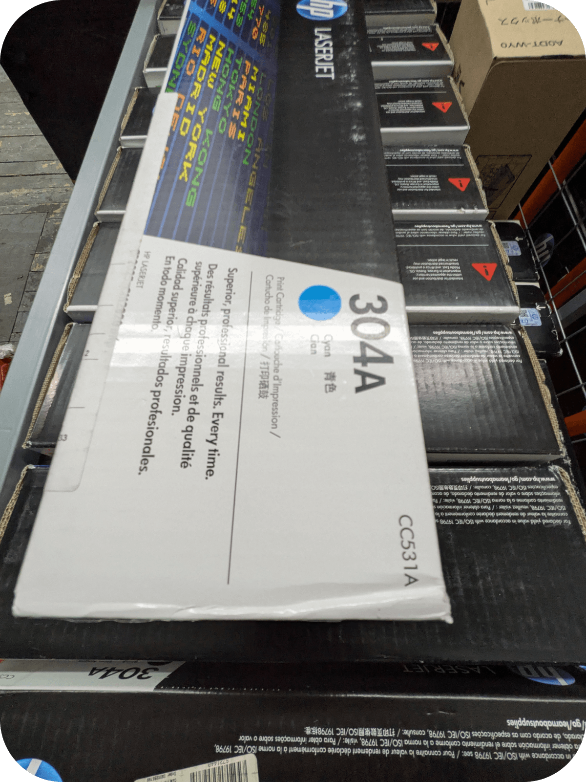 Cartridges in printer location for inkjet and laser printers